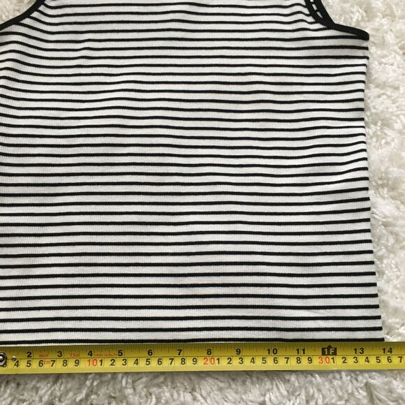 European H&M Black and White Striped Ribbed Tank Top - Picture 7 of 13